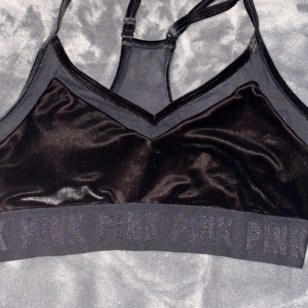 pink black sports bra